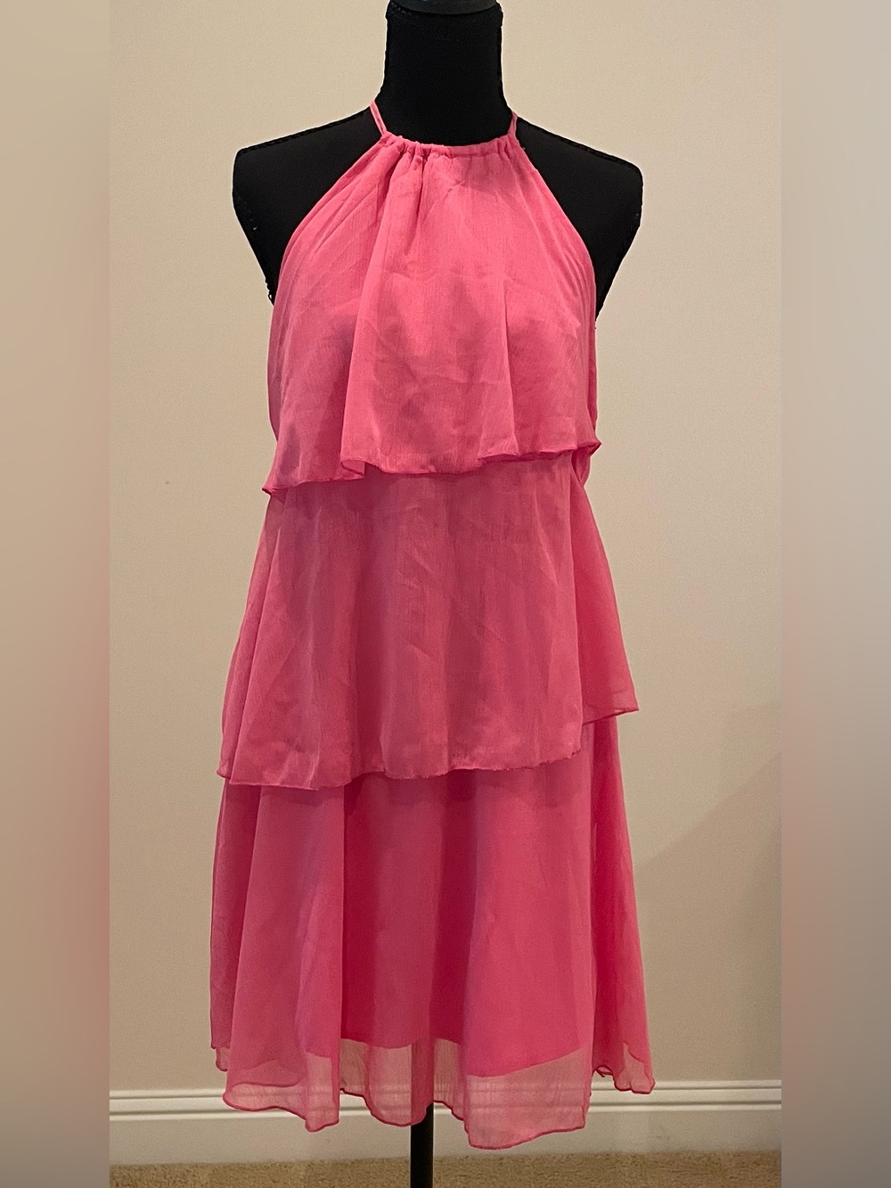 Pink Tiered Halter Womens/Juniors Dress